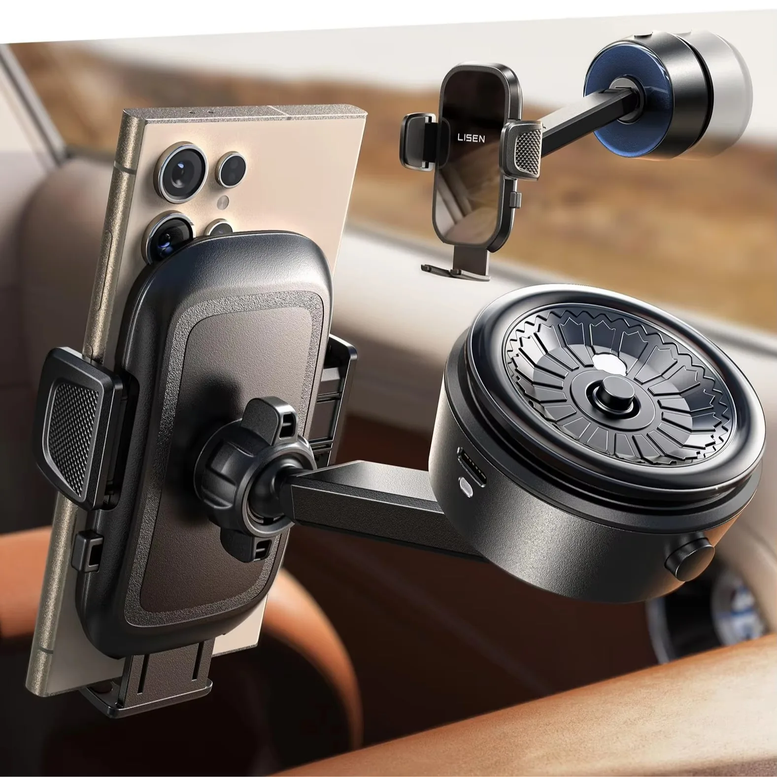 LISEN Electric Vacuum Car Phone Mount
